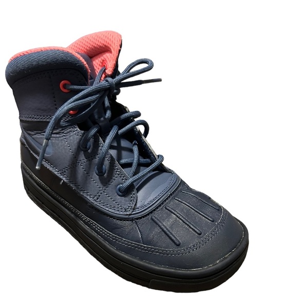 NIKE ACG Girls All Weather Blue & Pink Rubber Sole Waterproof High Top Boot-Sz 2 - Picture 1 of 15